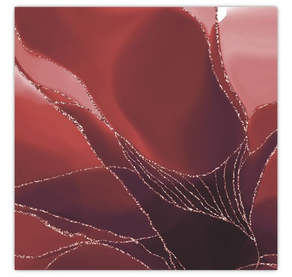 Obraz - Červená abstraktní květina N⁰2 (30x30 cm)