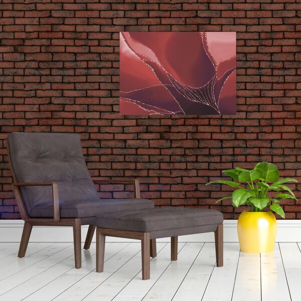 Obraz - Červená abstraktní květina N⁰2 (70x50 cm)