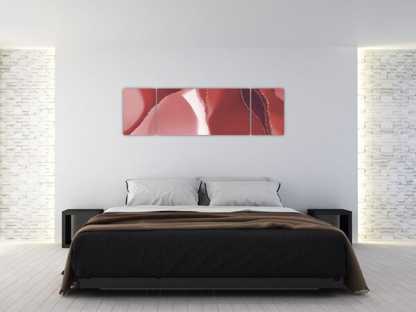 Obraz - Červená abstraktní květina N⁰3 (170x50 cm)
