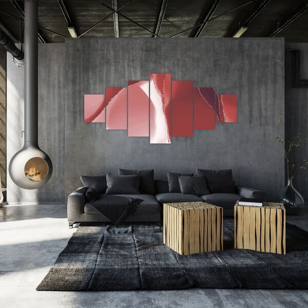Obraz - Červená abstraktní květina N⁰3 (210x100 cm)