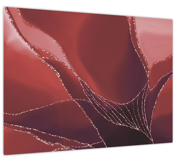 Obraz - Červená abstraktní květina N⁰2 (70x50 cm)