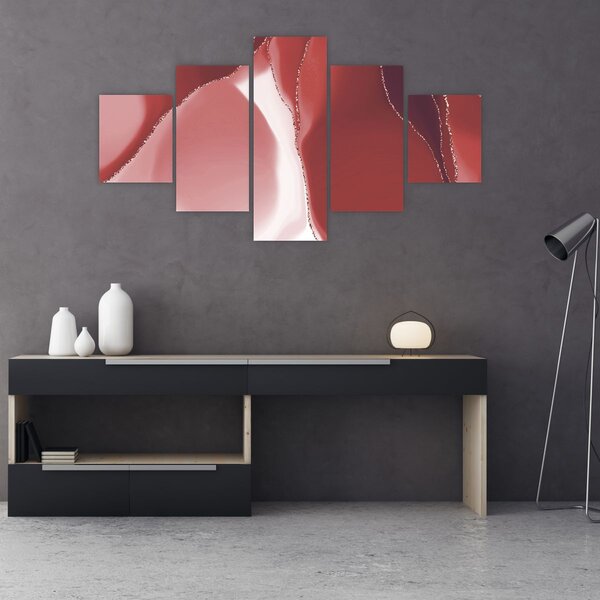 Obraz - Červená abstraktní květina N⁰3 (125x70 cm)