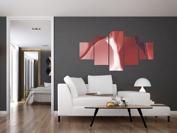 Obraz - Červená abstraktní květina N⁰3 (125x70 cm)