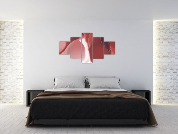 Obraz - Červená abstraktní květina N⁰3 (125x70 cm)