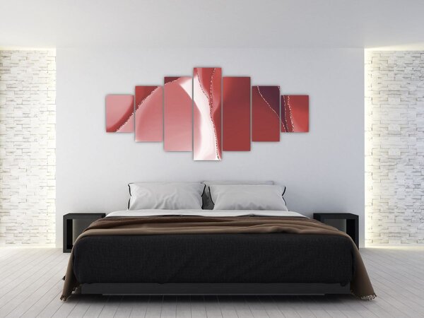 Obraz - Červená abstraktní květina N⁰3 (210x100 cm)