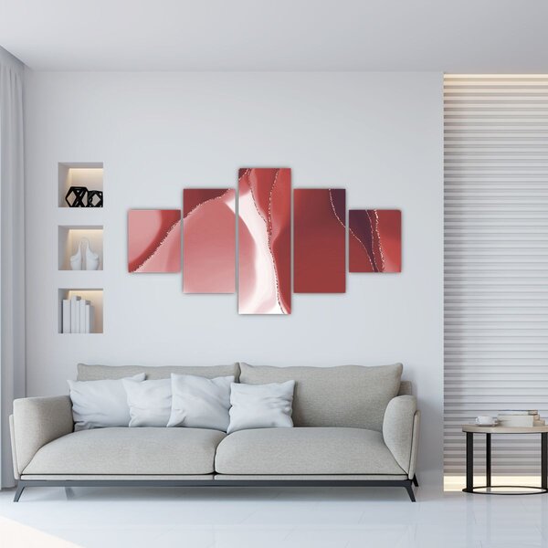 Obraz - Červená abstraktní květina N⁰3 (125x70 cm)