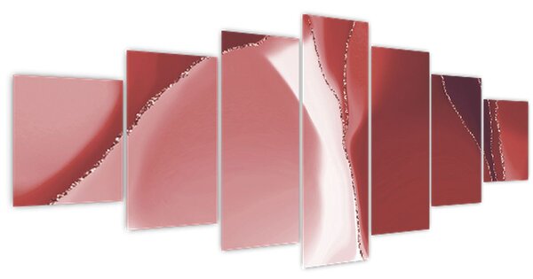 Obraz - Červená abstraktní květina N⁰3 (210x100 cm)