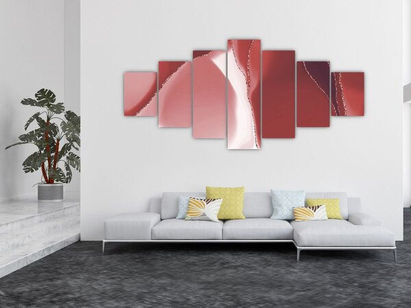Obraz - Červená abstraktní květina N⁰3 (210x100 cm)