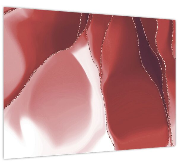 Obraz - Červená abstraktní květina N⁰3 (70x50 cm)