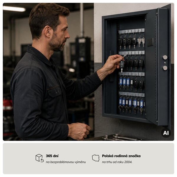 Skříňka na klíče elektronická s vhozem a kódovým zámkem, na 133 klíčů, 430x665x130 mm: BRUCE