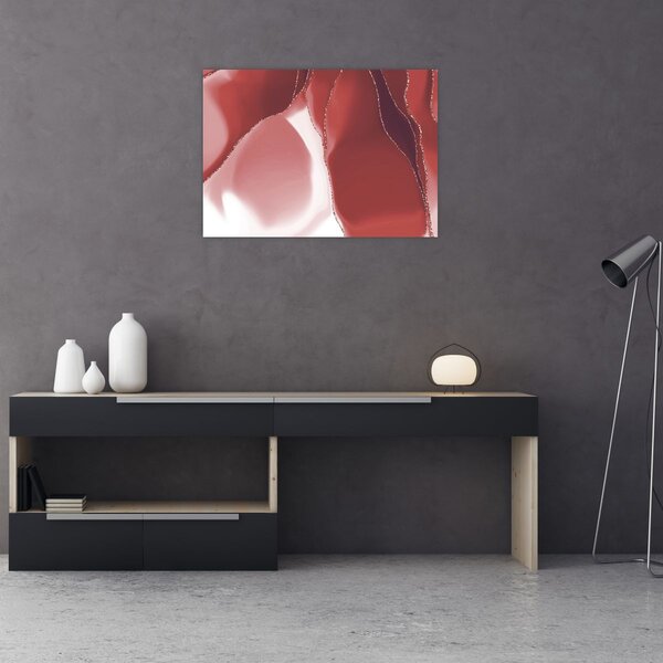 Obraz - Červená abstraktní květina N⁰3 (70x50 cm)