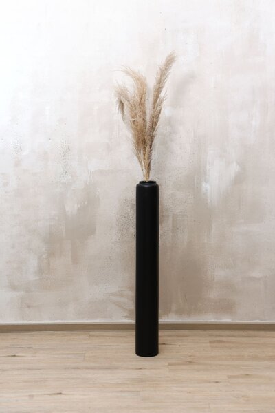 Váza DIRETO, sklolaminát, výška 100 cm, černý mat