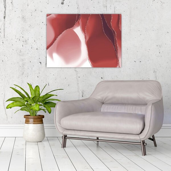 Obraz - Červená abstraktní květina N⁰3 (70x50 cm)
