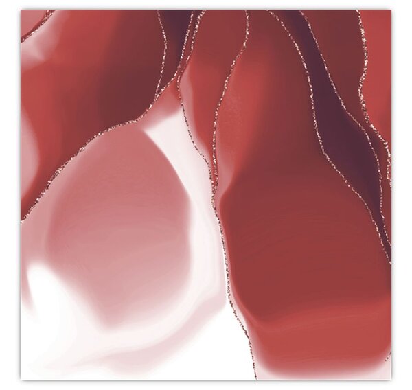 Obraz - Červená abstraktní květina N⁰3 (30x30 cm)