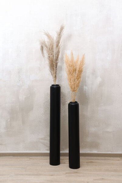 Váza DIRETO, sklolaminát, výška 80 cm, černý mat