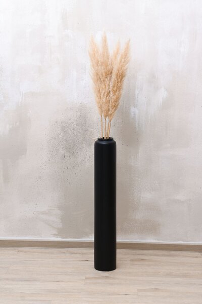 Váza DIRETO, sklolaminát, výška 80 cm, černý mat