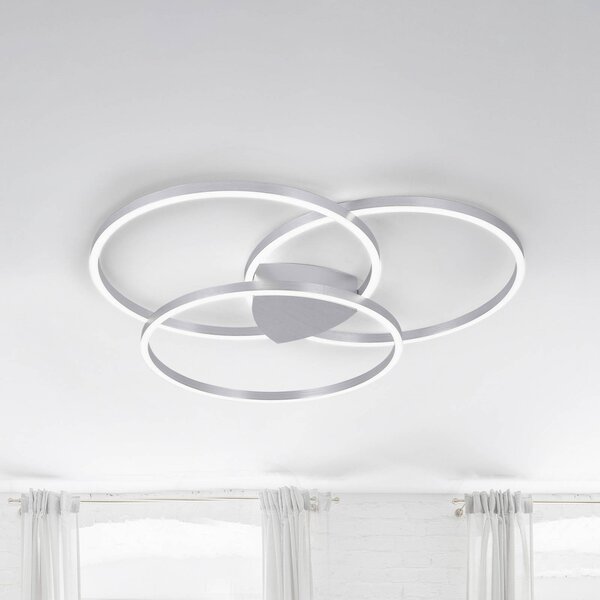 Q-Smart-Home Paul Neuhaus Q-KATE LED stropní světlo, stmívatelný, Hliník / šedá / zinek, Obývací pokoj / jídelna, Hliník, Moderní, Stropní svítidlo