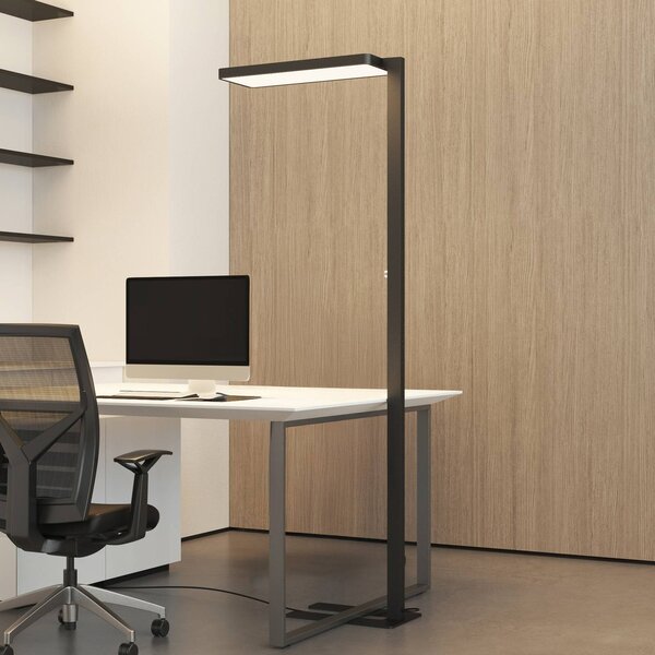 Arcchio Stojací lampa LED Timon, 54W, černá, výška 195 cm, stmívatelný, Černá, Pracovna / kancelář, Hliník, Moderní, stojací lampa