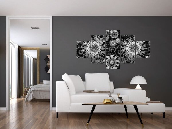 Obraz - Černobílé bodláky (125x70 cm)