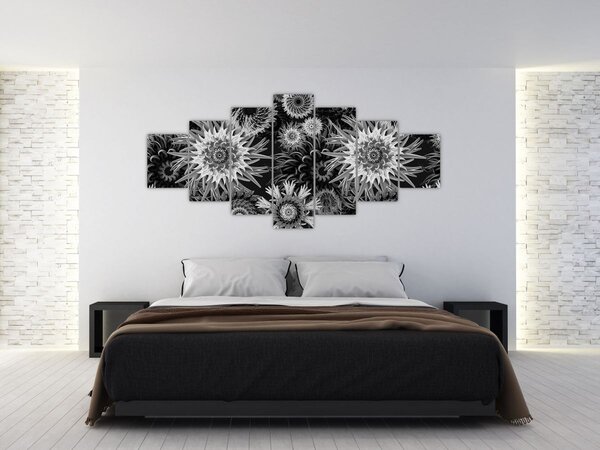 Obraz - Černobílé bodláky (210x100 cm)