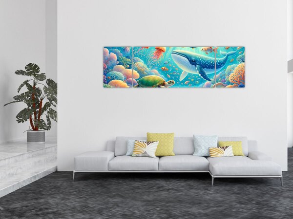 Obraz - Svět pod hladinou (170x50 cm)