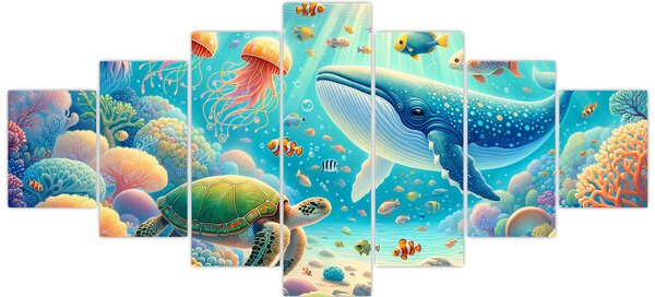 Obraz - Svět pod hladinou (210x100 cm)