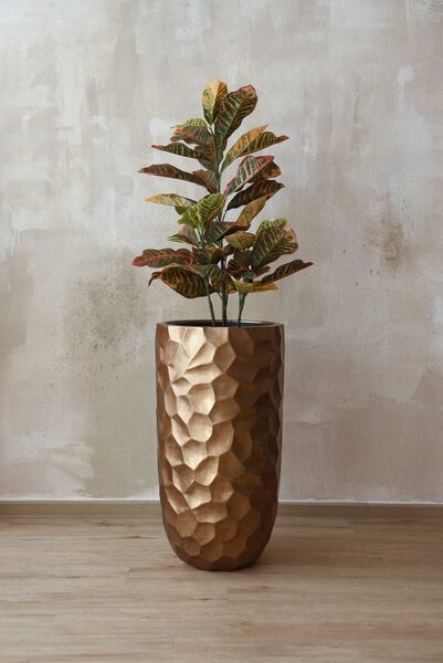 Luxusní květináč AMOLAR, sklolaminát, horní průměr 41 cm x výška 75 cm, bronzový
