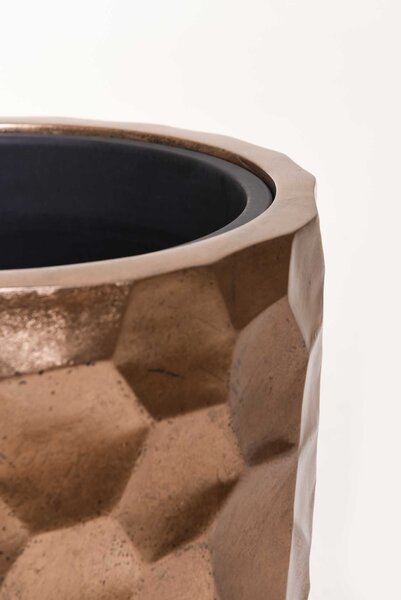 Luxusní květináč AMOLAR, sklolaminát, horní průměr 41 cm x výška 75 cm, bronzový
