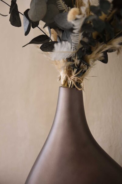 Okrasná stolní váza ELEGANTA, sklolaminát, výška 30 cm, bronzová