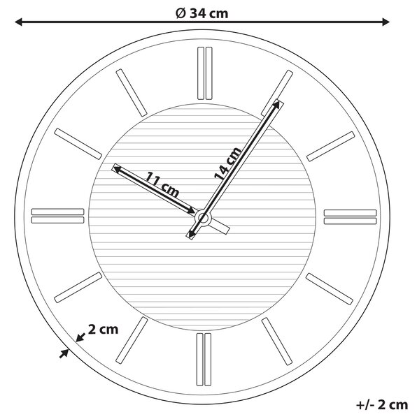 Nástěnné hodiny DAROCA 34 cm Černá