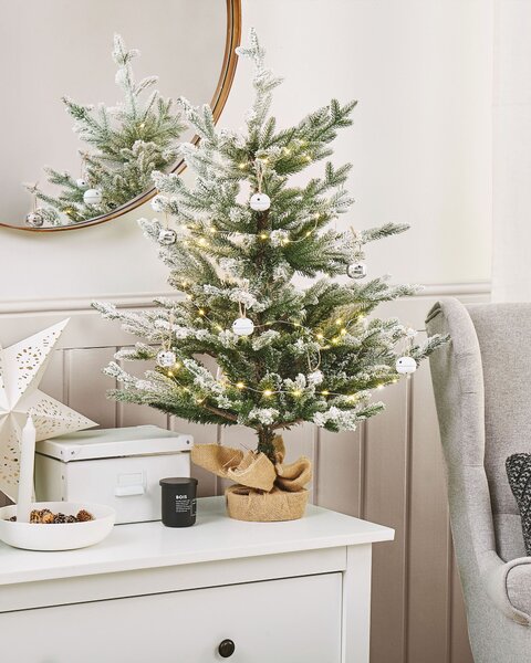 Zasněžený umělý vánoční stromeček RINGROSE 90 cm Zelená
