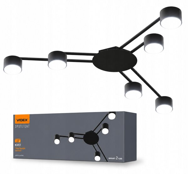 Stropní svítidlo přisazené Videx 30 W GX53 77 cm černé
