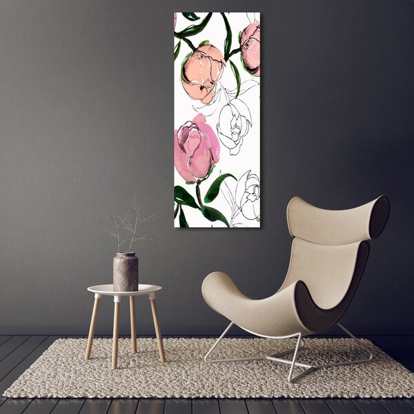 Vertikální Moderní obraz canvas na rámu Pivoňka ocv-75569193