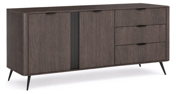 Komoda Edrin 195 cm se zásuvkami - dub dunin / černá