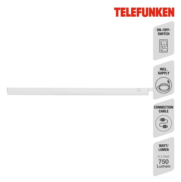 TF 204506TF TELEFUNKEN LED skříňkové svítidlo 57,5 cm 8,3W 750lm bílé - BRILONER