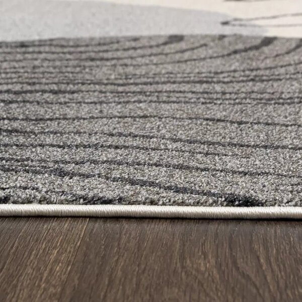 Makro Abra Moderní kusový koberec LUCY NP32B krémový šedý Rozměr: 80x150 cm