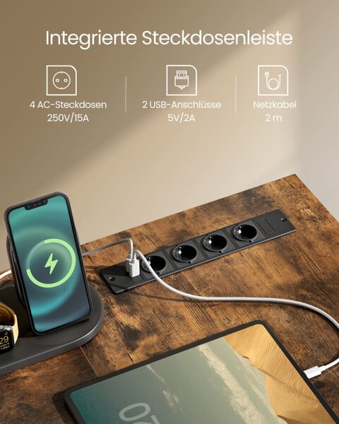 Rohový kancelářský stůl s LED osvětlením LWD095K01