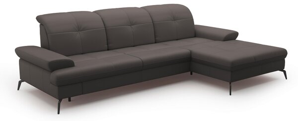 ROHOVÁ SEDAČKA, textil, kůže, mokka Sit & More - Sedací soupravy, Online Only