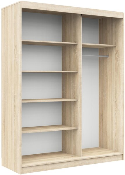 Šatní skříň s posuvnými dveřmi 150 cm MONO dub sonoma / bílá