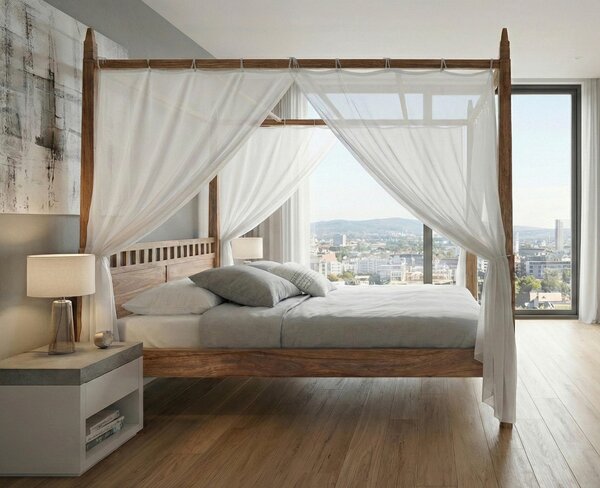 POSTEL S NEBESY, 180/200 cm, barvy akácie MID.YOU - Online Only postele, Online Only