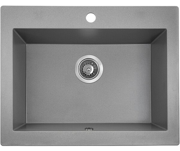 Laveo Komodo, 1-komorový granitový dřez 586x490x221 mm, šedá, LAV-SBK_510A