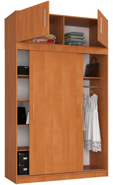 Šatní skříň s posuvnými dveřmi a nástavcem 150cm MONO olcha