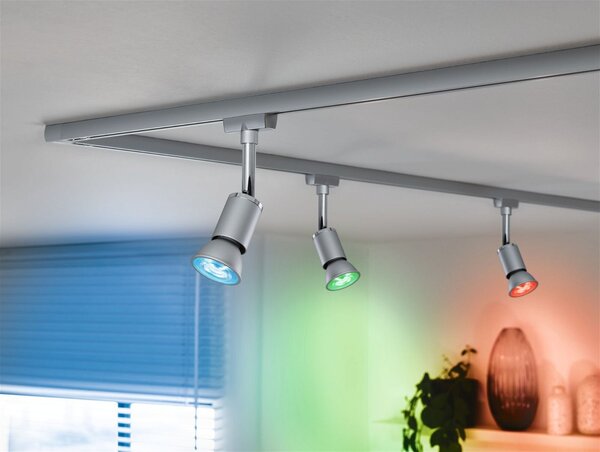 P 29149 Standard 230V Smart Home Zigbee 3.0 LED reflektor GU10 4,8W RGBW+ stmívatelné matný chrom - PAULMANN
