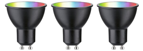 P 29153 Standard 230V Smart Home Zigbee 3.0 LED reflektor GU10 3x4,8W RGBW+ stmívatelné černá mat - PAULMANN