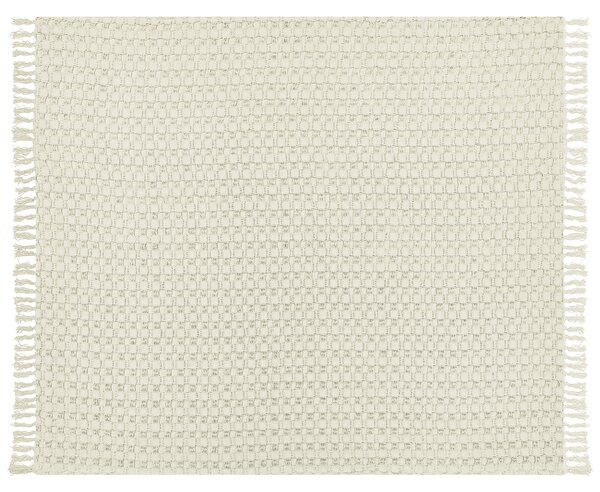 Přikrývka na postel BERE Bavlna 200 x 220 cm Krémově bílá