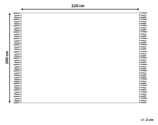 Přikrývka na postel BERE Bavlna 200 x 220 cm Krémově bílá