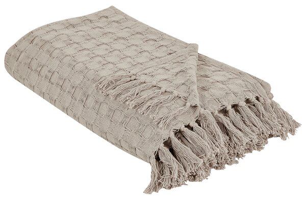 Přikrývka na postel BERE Bavlna 200 x 220 cm Taupe