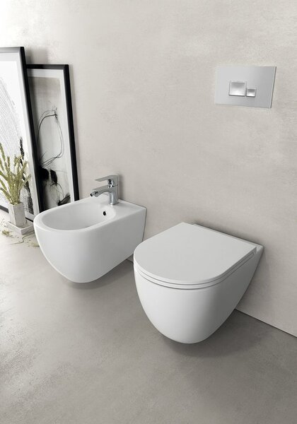 Isvea Isvea, INFINITY bidet závěsný 36,5x53cm, matná bílá, 10NF41001-2L