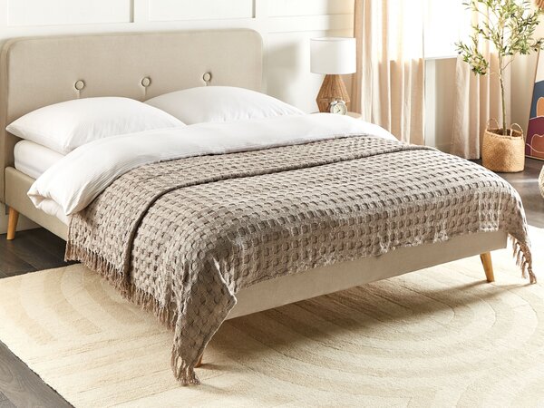 Přikrývka na postel BERE Bavlna 200 x 220 cm Taupe
