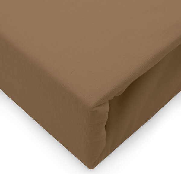 ELASTICKÉ JERSEY PROSTĚRADLO 140X200 CM, VÝŠKA 30 CM HNĚDÁ